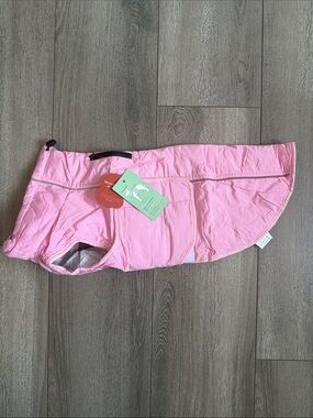 Insulated Pink Dog Coat with Reflective Trim